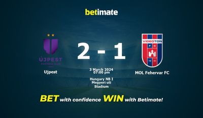 Ujpest vs MOL Fehervar FC Prognozy, kursy i typy bukmacherskie 03.03.2024