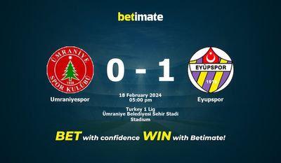Umraniyespor vs Eyupspor przewidywania, kursy i typy bukmacherskie 18.02.2024