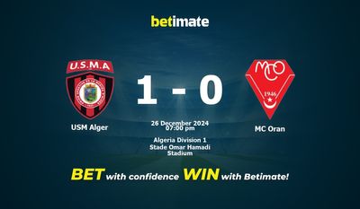 USM Alger vs MC Oran Prognoza, kursy i porady bukmacherskie 26.12.2024