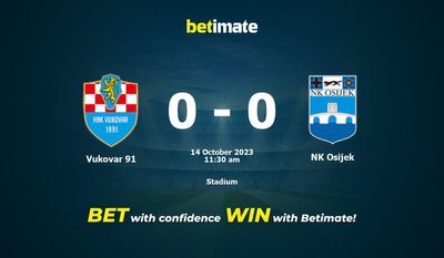 Vukovar 91 vs NK Osijek Prognozy, kursy i typy bukmacherskie 14.10.2023