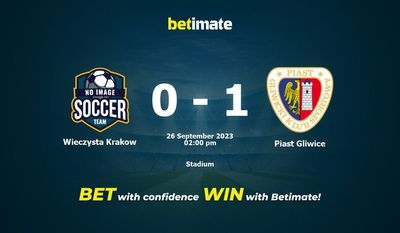Wieczysta Kraków vs Piast Gliwice Prognozy, kursy i typy bukmacherskie 26.09.2023