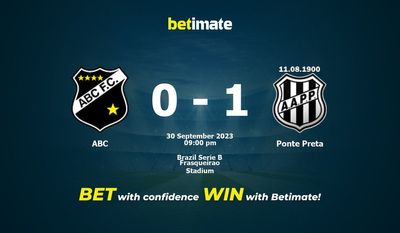 Prognóstico, Odds e Dicas de Apostas ABC x Ponte Preta 30/09/2023