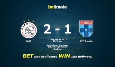 Previsão, probabilidades e previsões de Ajax vs PEC Zwolle Dicas de Apostas 17/12/2023