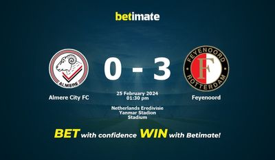 Almere City FC x Feyenoord Prognóstico, Odds e Dicas de Apostas 25/02/2024