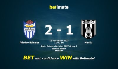 Prognóstico, Odds e Dicas de Apostas Atletico Baleares x Mérida 12/11/2023