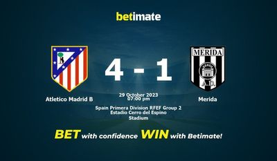 Prognóstico, Odds e Dicas de Apostas Atletico Madrid B vs Mérida 29/10/2023
