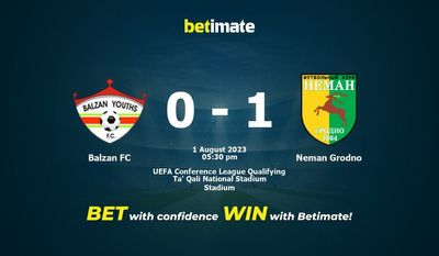 Prognóstico, Odds e Dicas de Apostas Balzan FC vs Neman Grodno 08/01/2023