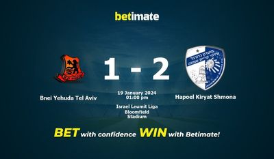 Bnei Yehuda Tel Aviv vs Hapoel Kiryat Shmona Prognóstico, Odds e Dicas de Apostas 19/01/2024