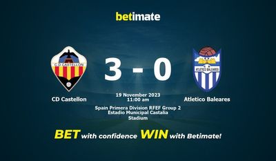 CD Castellon vs Atlético Baleares Prognóstico, Odds e Dicas de Apostas 19/11/2023