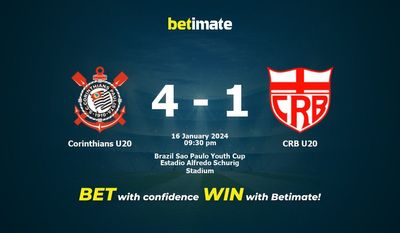 Corinthians U20 x CRB U20 Prognóstico, Odds e Dicas de Apostas 16/01/2024