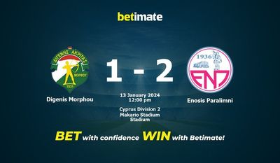 Digenis Morphou vs Enosis Paralimni Prognóstico, Odds e Dicas de Apostas 13/01/2024