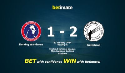 Dorking Wanderers x Gateshead Prognóstico, Odds e Dicas de Apostas 20/01/2024