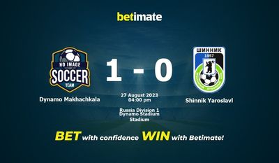 Dynamo Makhachkala x Shinnik Yaroslavl Prognóstico, Odds e Dicas de Apostas 27/08/2023