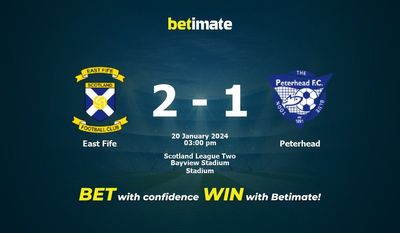 East Fife x Peterhead Prognóstico, Odds e Dicas de Apostas 20/01/2024
