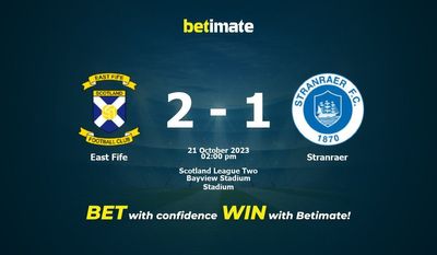 East Fife vs Stranraer Prognóstico, Odds e Dicas de Apostas 21/10/2023