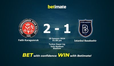 Fatih Karagumruk x Istanbul Basaksehir Prognóstico, Odds e Dicas de Apostas 20/01/2024