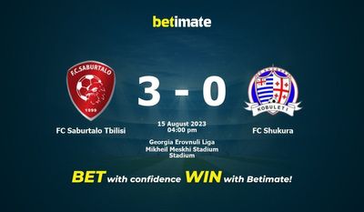 FC Saburtalo Tbilisi vs FC Shukura Prognóstico, Odds e Dicas de Apostas 15/08/2023