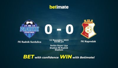 FK Radnik Surdulica vs FK Napredak Prognóstico, Odds e Dicas de Apostas 11/11/2023