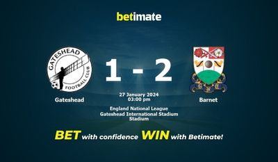Gateshead x Barnet Prognóstico, Odds e Dicas de Apostas 27/01/2024