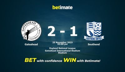 Prognóstico, Odds e Dicas de Apostas Gateshead x Southend 25/11/2023