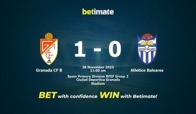 Granada CF B vs Atlético Baleares Prognóstico, Odds e Dicas de Apostas 26/11/2023