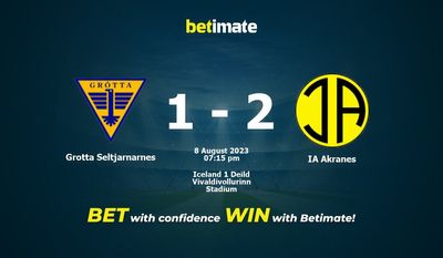 Prognóstico, Odds e Dicas de Apostas Grotta Seltjarnarnes vs IA Akranes 08/08/2023