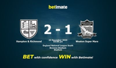 Hampton & Richmond vs Weston Super Mare Prognóstico, Odds e Dicas de Apostas 23/12/2023
