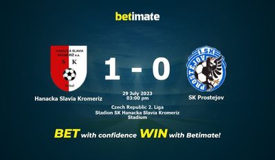 Prognóstico, Odds e Dicas de Apostas Hanacka Slavia Kromeriz x SK Prostejov 29/07/2023
