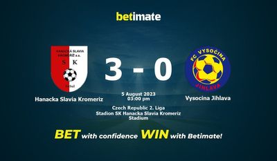 Hanacka Slavia Kromeriz vs Vysocina Jihlava Prognóstico, Odds e Dicas de Apostas 08/05/2023
