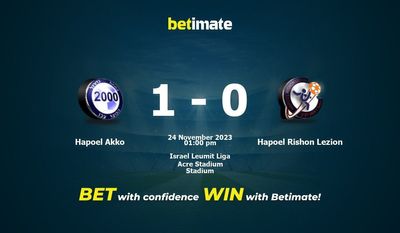 Hapoel Akko vs Hapoel Rishon Lezion Prognóstico, Odds e Dicas de Apostas 24/11/2023