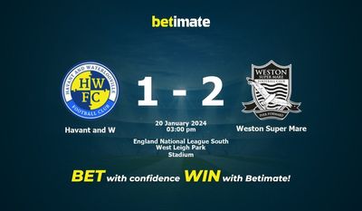 Havant and W x Weston Super Mare Prognóstico, Odds e Dicas de Apostas 20/01/2024