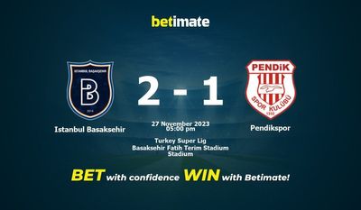 Istanbul Basaksehir vs Pendikspor Prognóstico, Odds e Dicas de Apostas 27/11/2023