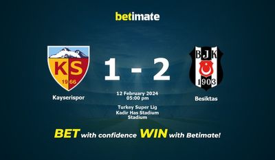 Prognóstico, Odds e Dicas de Apostas Kayserispor vs Besiktas 12/02/2024