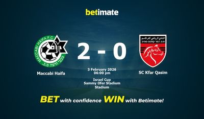 Prognóstico, probabilidades e dicas de apostas para Maccabi Haifa x SC Kfar Qasim em 02/03/2026