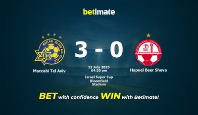 Palpite, probabilidades e dicas de apostas para Maccabi Tel Aviv x Hapoel Beer Sheva - 13/07/2025