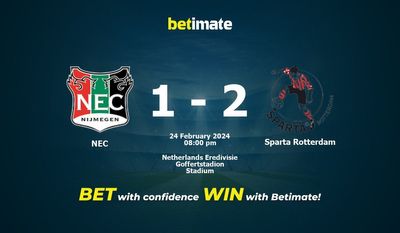 Prognóstico, Odds e Dicas de Apostas NEC x Sparta Rotterdam 24/02/2024
