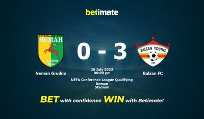 Prognóstico, Odds e Dicas de Apostas Neman Grodno vs Balzan FC 26/07/2023