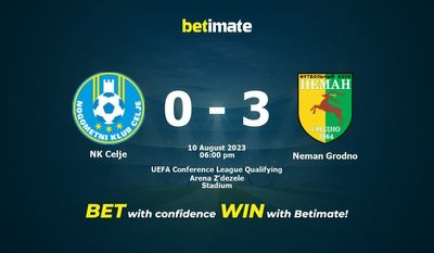 NK Celje vs Neman Grodno Prognóstico, Odds e Dicas de Apostas 08/10/2023