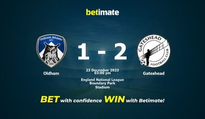 Prognóstico, Odds e Dicas de Apostas Oldham x Gateshead 23/12/2023