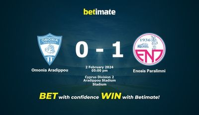 Omonia Aradippou vs Enosis Paralimni Prognóstico, Odds e Dicas de Apostas 02/02/2024