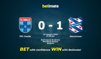 PEC Zwolle vs Heerenveen Prognóstico, Odds e Dicas de Apostas 13/01/2024