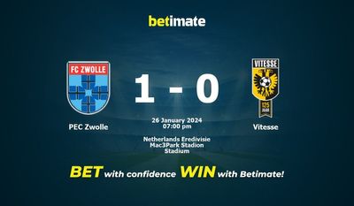 PEC Zwolle x Vitesse Prognóstico, Odds e Dicas de Apostas 26/01/2024