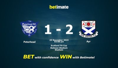 Peterhead x Ayr Prognóstico, Odds e Dicas de Apostas 25/11/2023