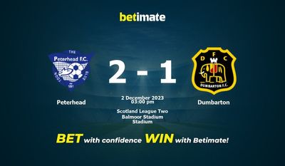 Peterhead x Dumbarton Prognóstico, Odds e Dicas de Apostas 12/02/2023