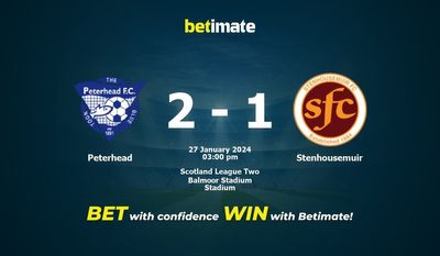 Peterhead vs Stenhousemuir Prognóstico, Odds e Dicas de Apostas 27/01/2024