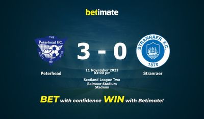 Peterhead vs Stranraer Prognóstico, Odds e Dicas de Apostas 11/11/2023
