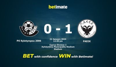 PO Xylotympou 2006 vs PAEEK Prognóstico, Odds e Dicas de Apostas 21/01/2024