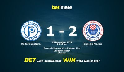 Radnik Bijeljina vs Zrinjski Mostar Prognóstico, Odds e Dicas de Apostas 15/12/2024