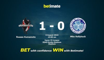 Prognóstico, Odds e Dicas de Apostas Roasso Kumamoto vs Mito Hollyhock 08/06/2023