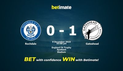 Prognóstico, Odds e Dicas de Apostas Rochdale vs Gateshead 12/09/2023